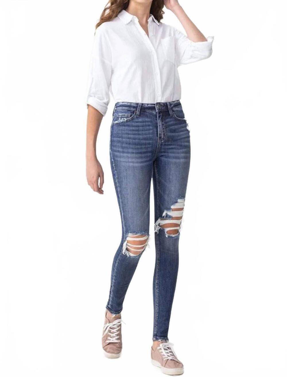 NEW LOVERVET hayden high rise skinny jeans in medium wash